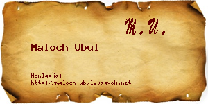 Maloch Ubul névjegykártya